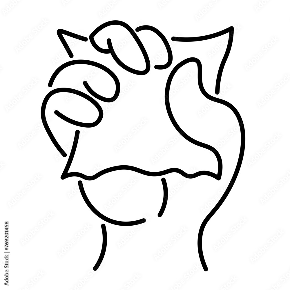 isolated linear icon hand gesture in doodle style in vector. icon template for app logo sticker poster print design isolated linear icon hand gesture in doodle style in vector. icon template for app logo sticker poster print design