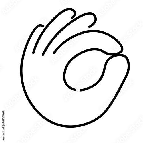 isolated linear icon hand gesture in doodle style in vector. icon template for app logo sticker poster print design