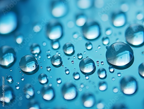 water droplets on all azure  matte background