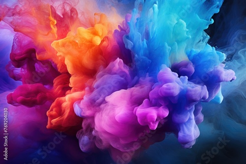 Vibrant Explosion of Colorful Smoke