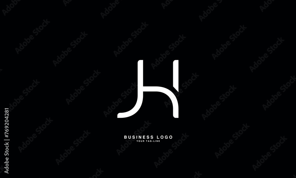 JH, HJ, J, H, Abstract Letters Logo Monogram JH, HJ, J, H, Abstract Letters Logo Monogram