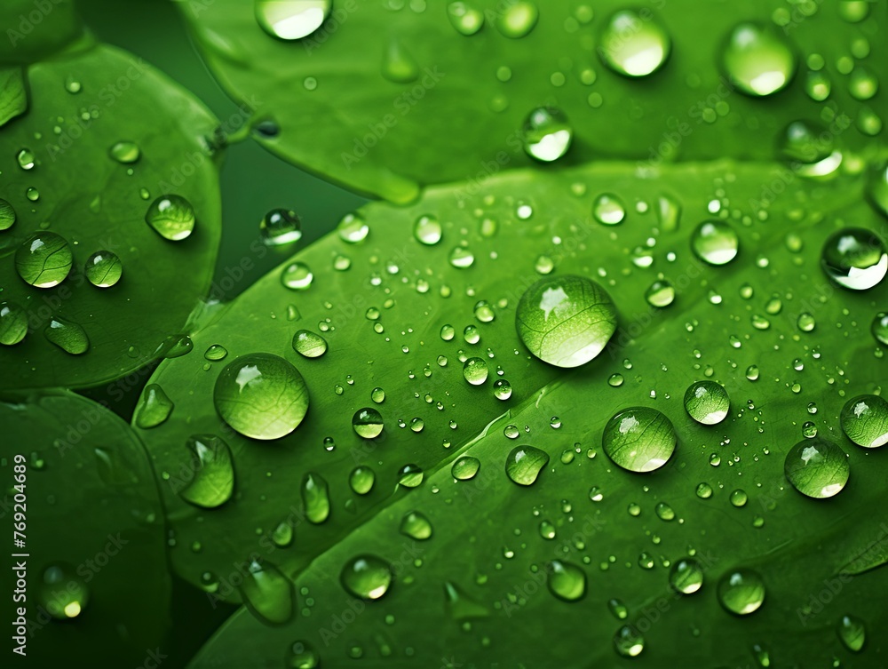 water droplets on all green, matte background