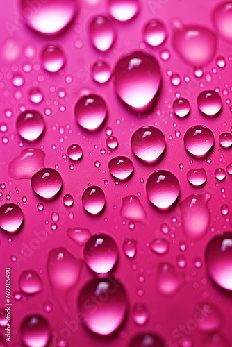 water droplets on all magenta, matte background