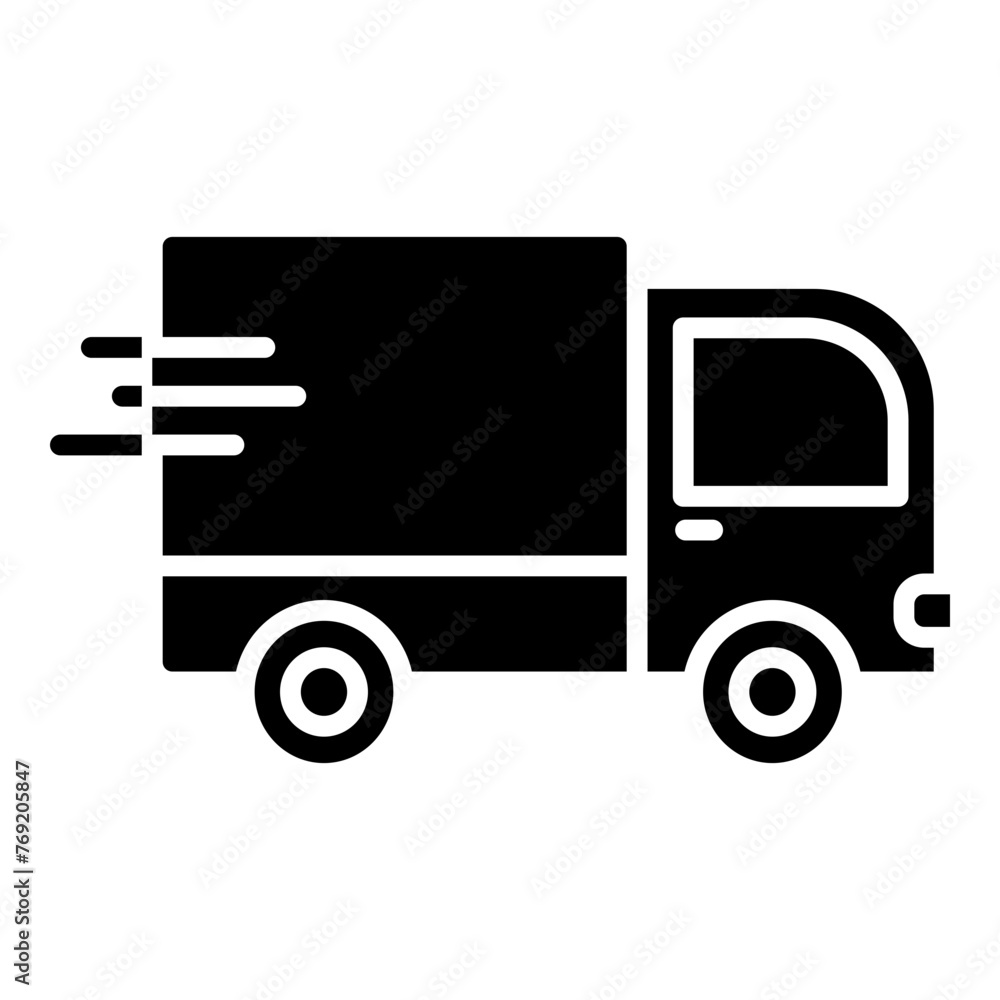 Delivery truck glyph solid icon Delivery truck glyph solid icon