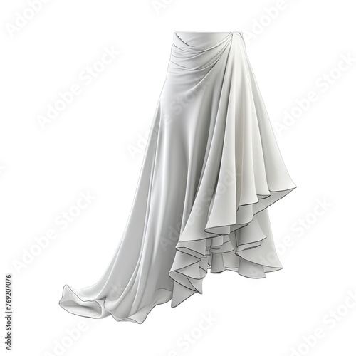 Asymmetric Skirt isolated on transparent png background. Generative ai