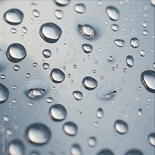 water droplets on all silver, matte background