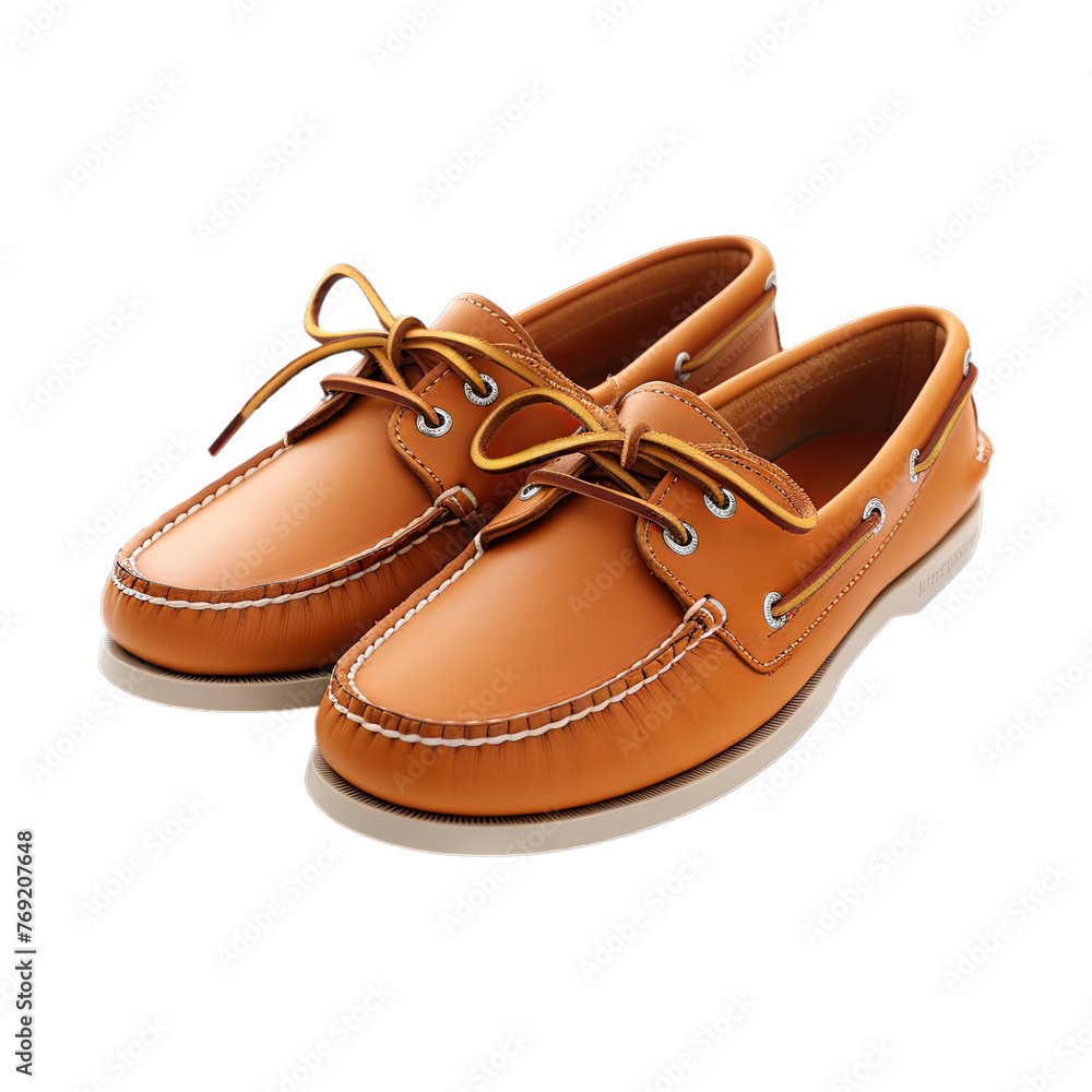 Boat Shoes isolated on transparent png background. Generative ai Boat Shoes isolated on transparent png background. Generative ai