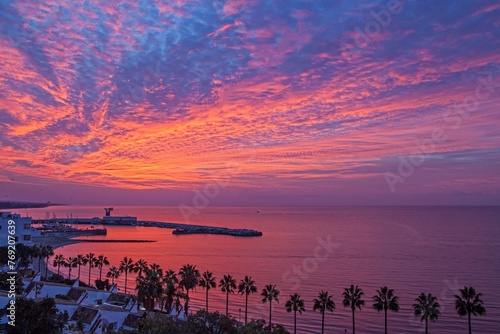 Dawn on the beach of Marbella, Malaga province, Spain, Europe photo