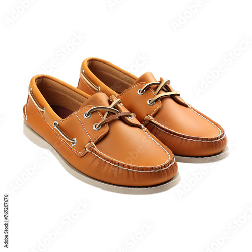 Boat Shoes isolated on transparent png background. Generative ai