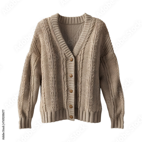 Cardigan isolated on transparent png background. Generative ai