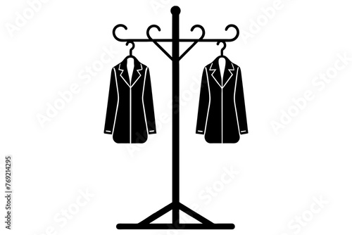 coat rack silhouette vector illustration