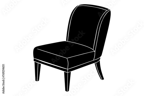armless chair silhouette vector illustration