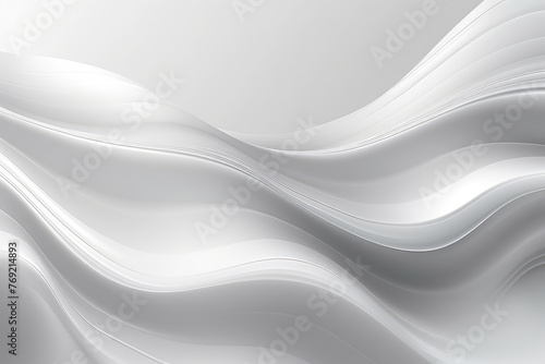 Wave Background. Abstract White Minimalistic Texture. Template 3d Illustration. silk cloth background.
