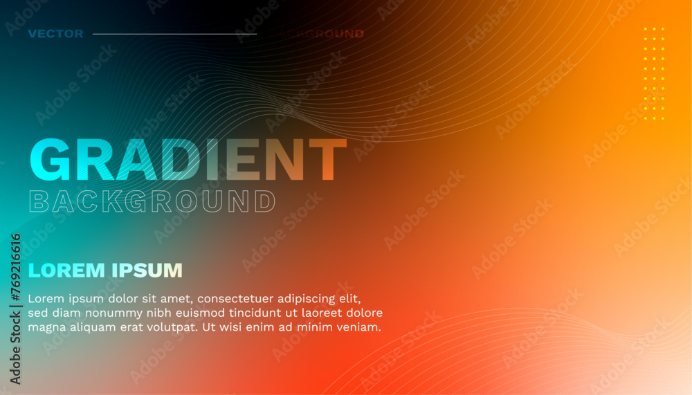 Colorful modern gradient background vector in orange and green