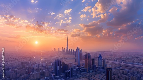 Riyadh's landscape is presented during the day, with a focus on the Kingdom Tower and the city's expanding skyline photo