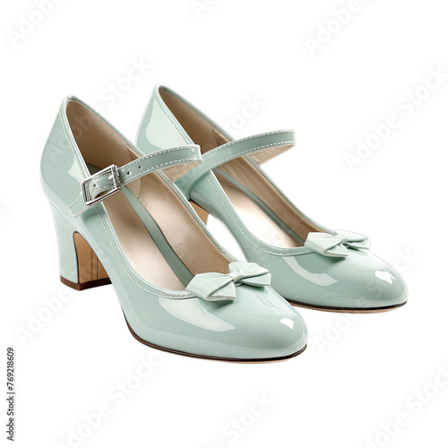 Mary Janes isolated on transparent png background. Generative ai