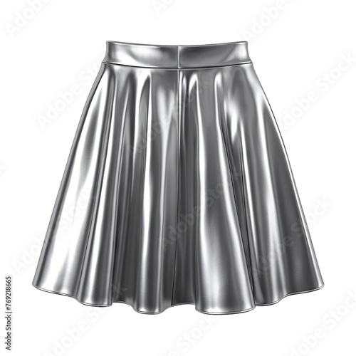 Metallic Skirt isolated on transparent png background. Generative ai