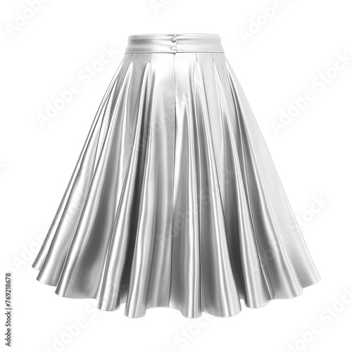 Metallic Skirt isolated on transparent png background. Generative ai