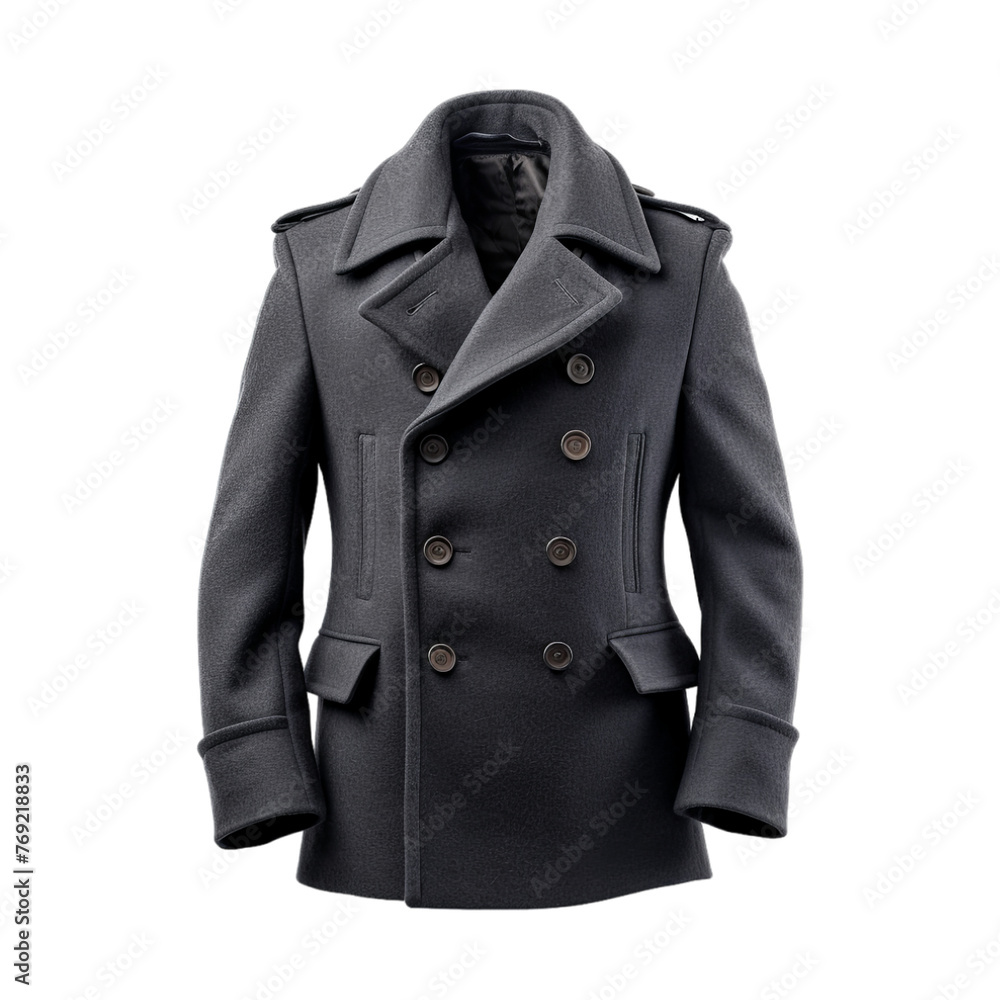 Peacoat isolated on transparent png background. Generative ai Peacoat isolated on transparent png background. Generative ai