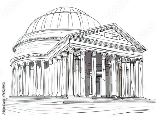 Pantheon Architecture: Admiring the Rotunda, Dome, and Ancient Roman Engineering photo