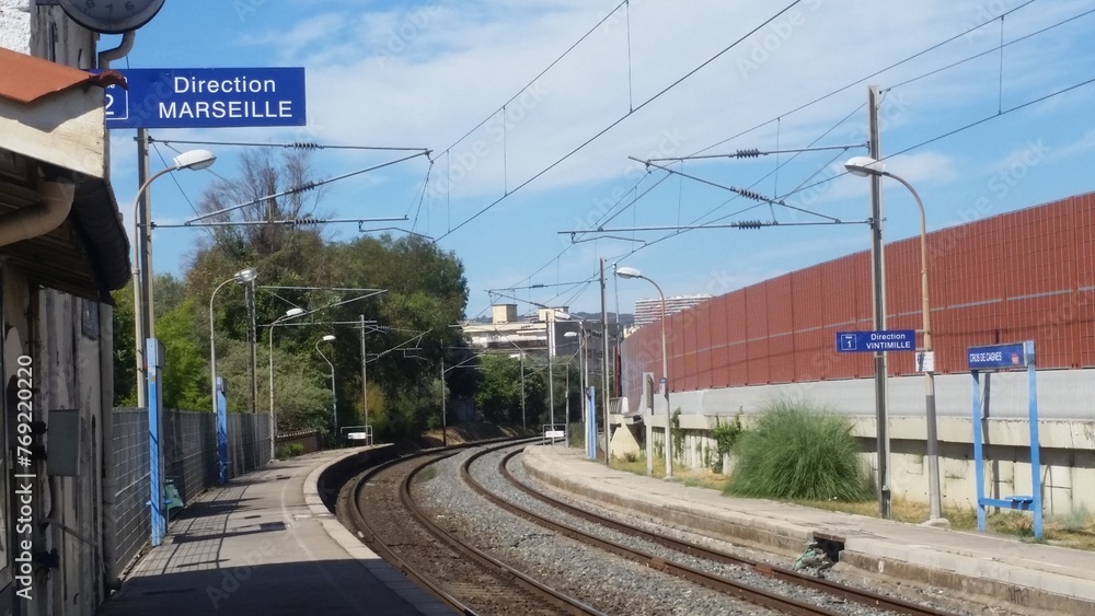 cros de cagnes train station. France