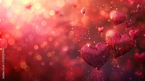 Fluttering Hearts Valentine's Day Background