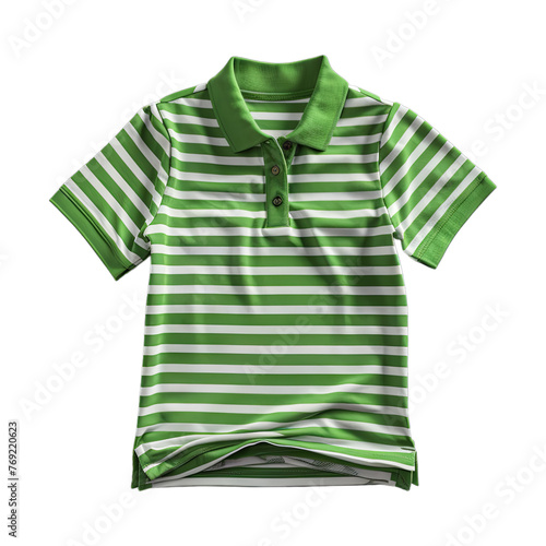 Striped Polo Shirt isolated on transparent png background. Generative ai © ideaCuz Studio