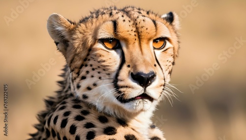 A Cheetah With Its Whiskers Twitching Sensing Dan