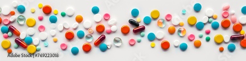  Collection of colorful pills 