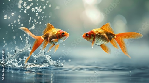 Leap of Love  Goldfish Jumping Out of Water in Romantic Gesture