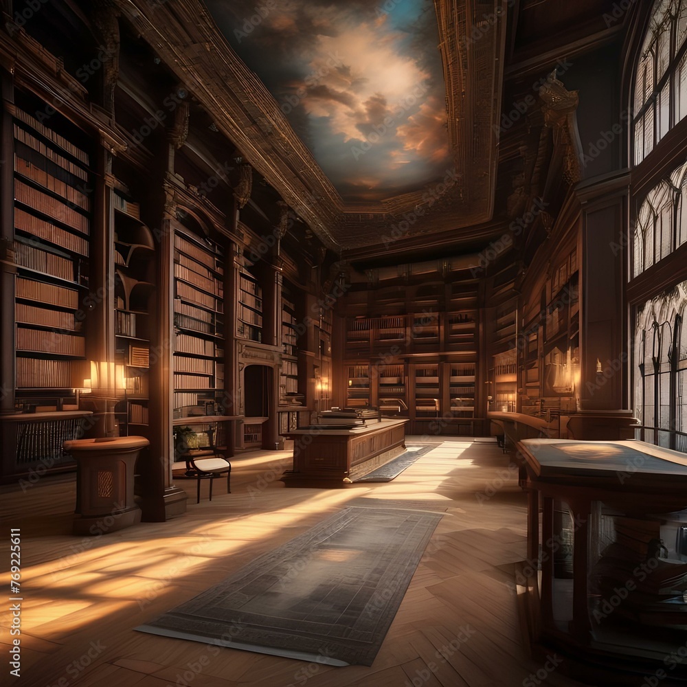 A magical library filled with ancient tomes and mystical artifacts2