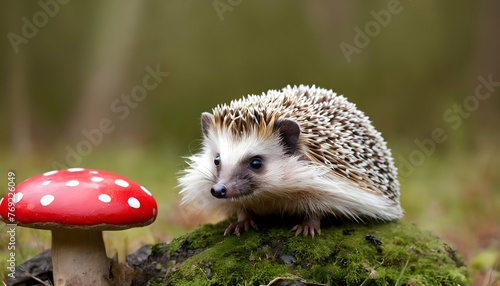 A Hedgehog Sitting On A Toadstool