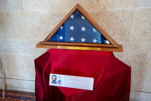 American flag flown over Lincoln's tomb