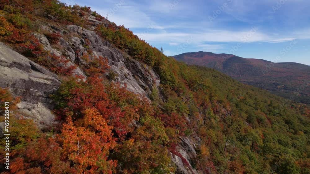 Aerial Epic Mountain Fall Foliage New England Drone Aerial Epic Mountain Fall Foliage New England Drone