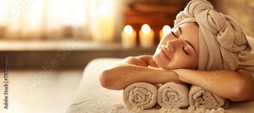 Spa beauty  young woman delighting in relaxing facial massage for rejuvenating beauty treatment