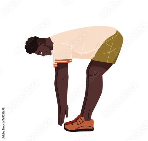 Person doing physical activity vector illustration