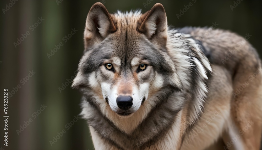 A Wolf With A Determined Expression On Its Face