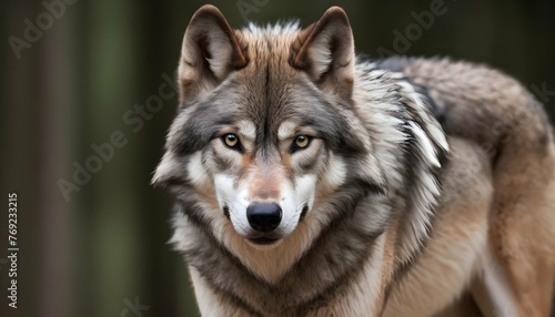 A Wolf With A Determined Expression On Its Face