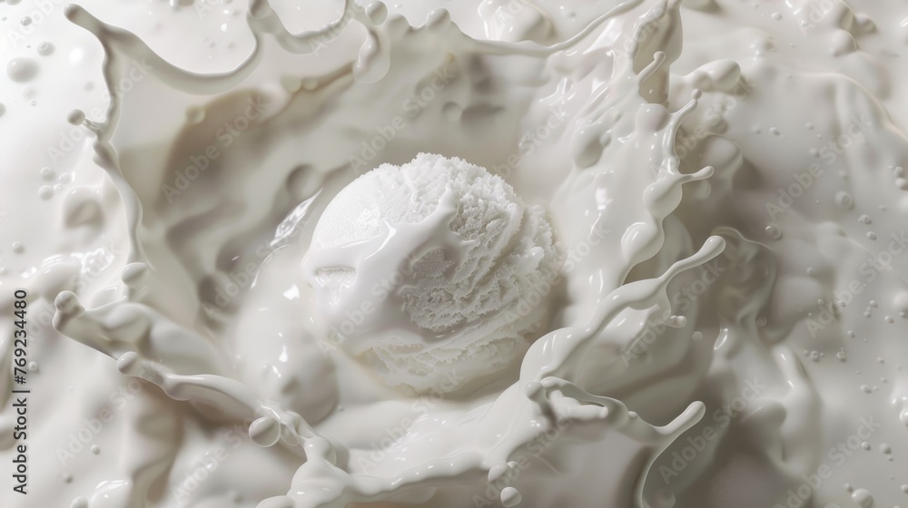 Milk Splash Around Ice Cream Scoop Milk Splash Around Ice Cream Scoop