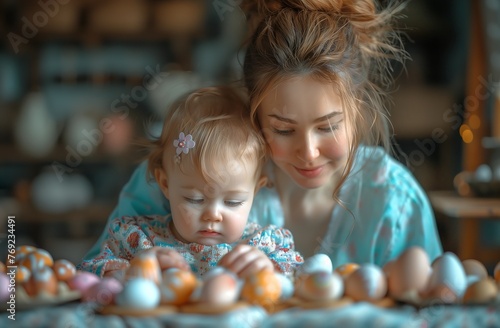 Tender Family Moment with Easter Egg Decorating