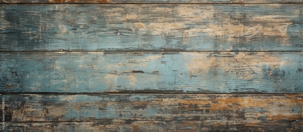 A detailed shot capturing the texture of a blue wooden wall with a brick wall in the background, showcasing the contrast between the two building materials A detailed shot capturing the texture of a blue wooden wall with a brick wall in the background, showcasing the contrast between the two building materials