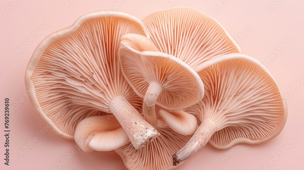 Cremini mushroom on soft pastel background agaricus bisporus setting for aesthetic appeal Cremini mushroom on soft pastel background agaricus bisporus setting for aesthetic appeal