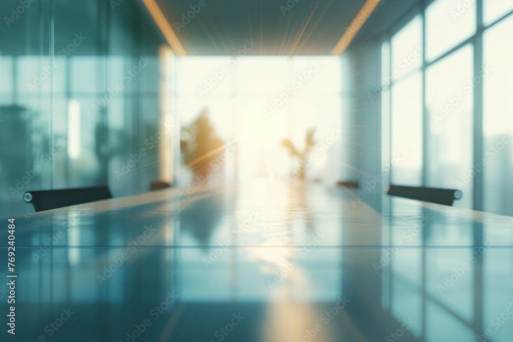 Interior of an office area. Blurred background. 