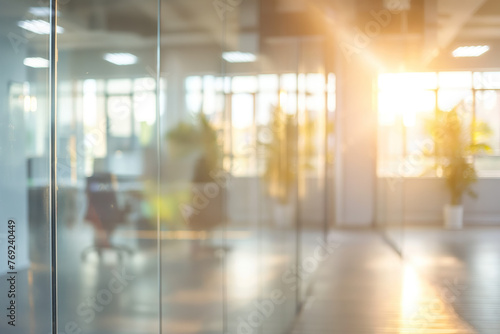 Interior of an office area. Blurred background. 