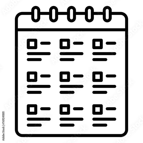 Planner calendar icon for creating business agenda
