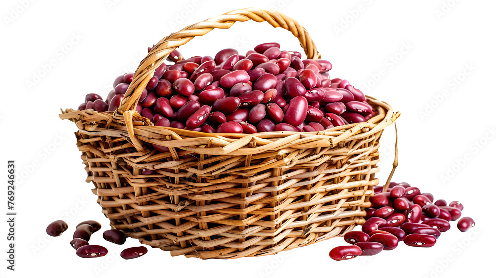 Red beans basket isolated on white background
Red beans basket isolated on white background