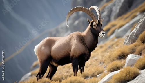 An Ibex With Its Fur Blending Seamlessly Into The Upscaled 6