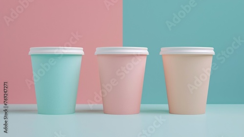 Keep your branding cohesive with these matching disposable cups featuring a minimalist and sleek design that will make your logo pop. © Justlight