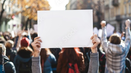 Blank mockup of a bold and eyecatching flyer for a political rally or campaign event photo