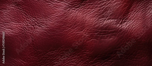 Detailed close-up showcasing the intricate texture of a vibrant red leather material